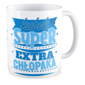 kubek SUPER EXTRA CHŁOPAKA biały